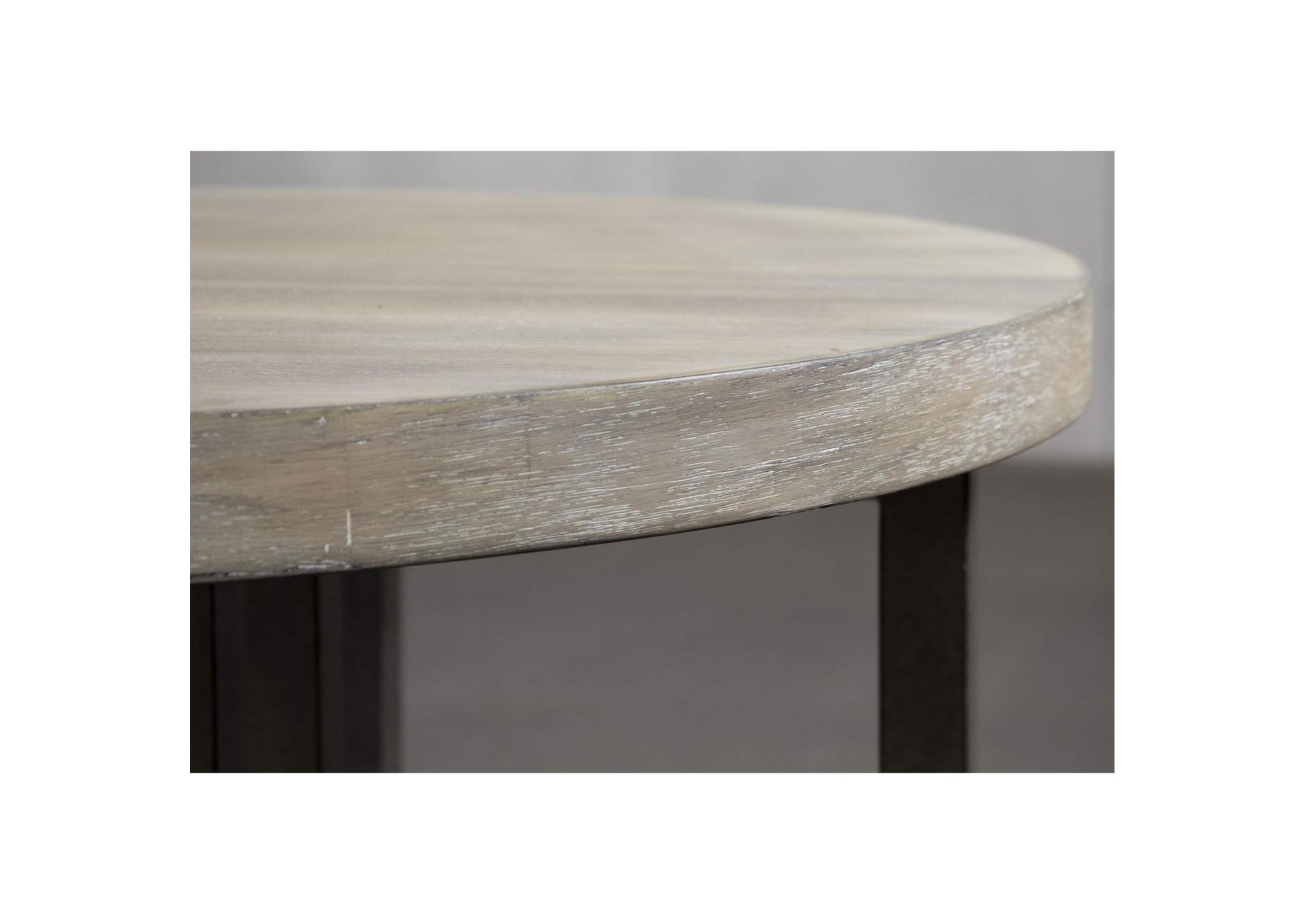 Adelyn Crema Gray Round End Table,Riverside