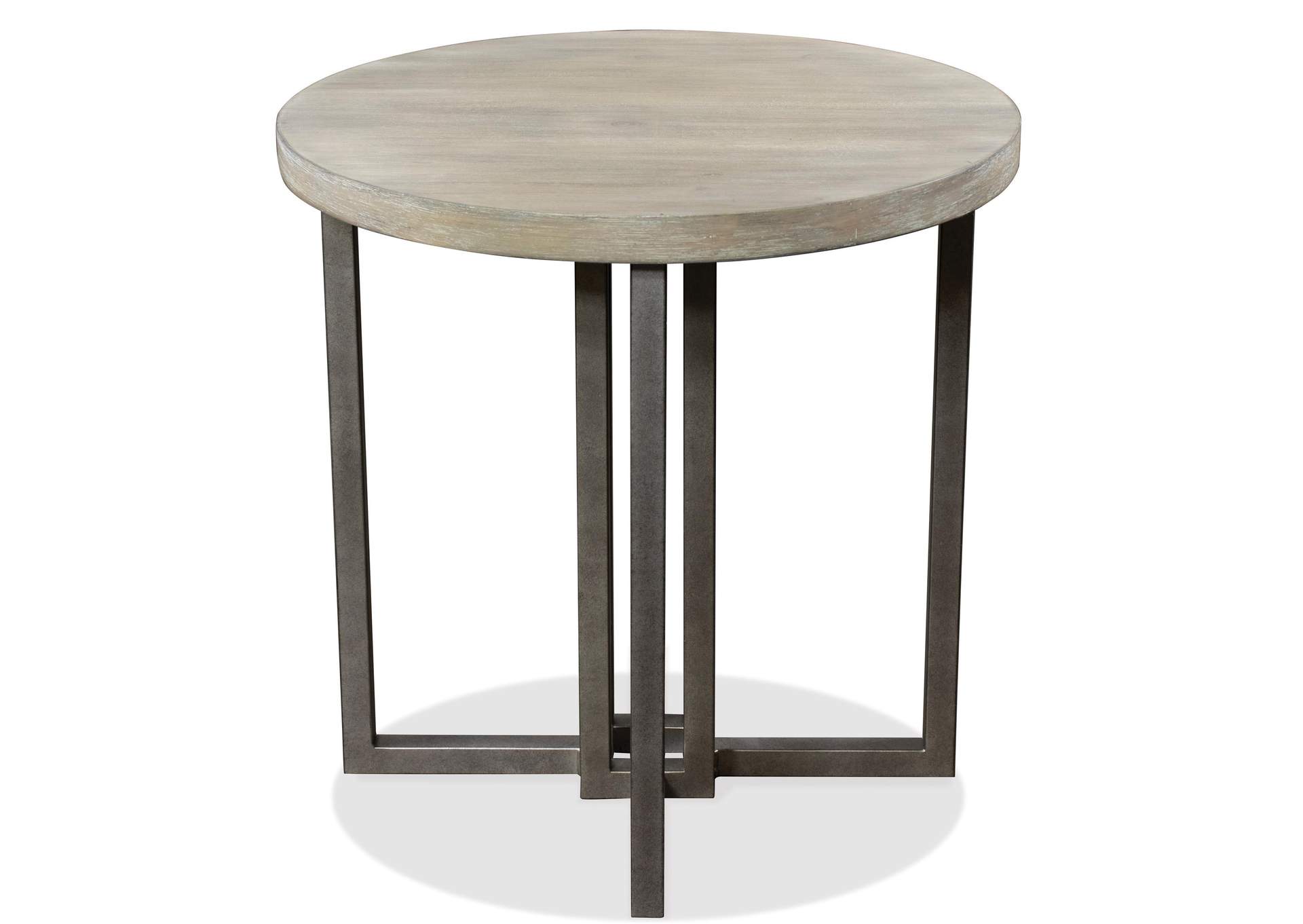 Adelyn Crema Gray Round End Table,Riverside