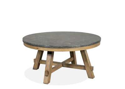 Image for Weatherford Round Coffee Table w/Bluestone Top & Pine Base