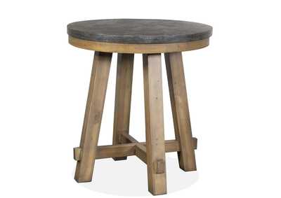 Image for Weatherford Round Side Table w/Bluestone Top & Pine Base