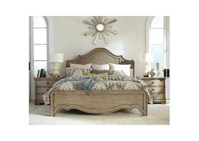 Image for Corinne Hardwood & Acacia Queen Curved Panel Bed