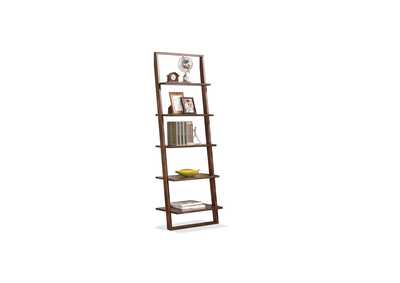 Image for Lean Living Burnished Brownstone Leaning Bookcase