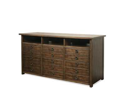 Image for Perspectives Brushed Acacia Entertainment File Cabinet