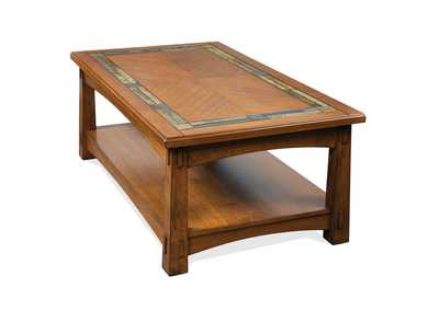 Image for Craftsman Home Americana Oak Rectangular Cocktail Table