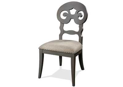 Image for Mix-n-match Chairs Chipped Gray Scroll Upholstered Side Chair 2in [Set of 2]