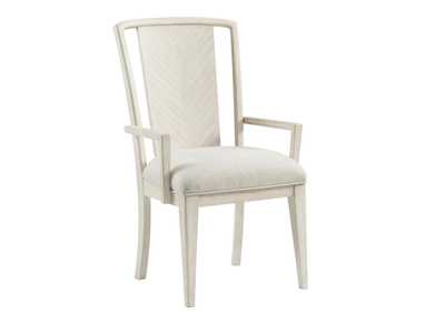 Image for Lilly Champagne Upholstered Splat-Back Arm Chair 2in [Set of 2]