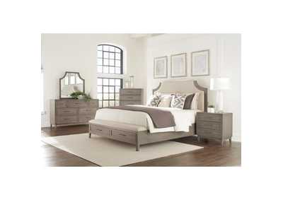 Image for Vogue Gray Wash Upholstered Storage King Bed