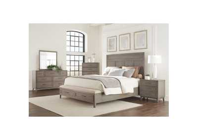 Image for Vogue Gray Wash Queen/Full Panel Storage Bed w/Dresser and Mirror