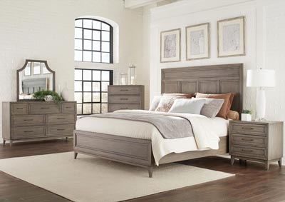 Image for Vogue Gray Wash Queen/Full Panel Bed w/Dresser and Mirror