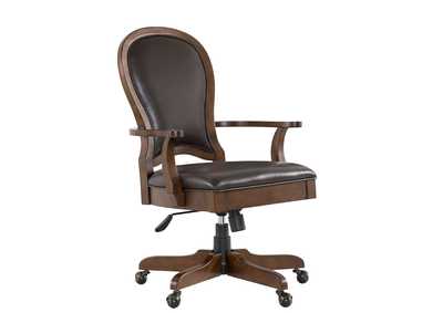 Image for Clinton Hill Classic Cherry Round Back Lthr Dsk Chair
