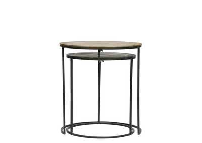 Image for Yasmine Mixed Metal 2pc Nesting End Table