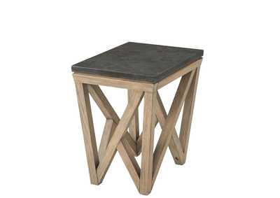 Image for Hawkins Antique Oak/bluestone Rectangle Chairside Table