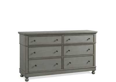 Image for Bella Grigio Chipped Gray 6-drawer Dresser