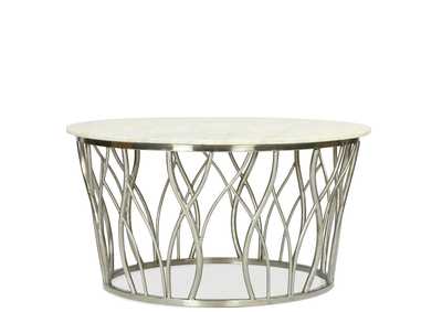 Image for Ulysses Polished Steel Round Cocktail Table