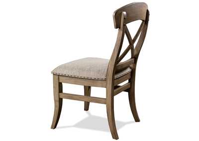 Image for Southport Antique Oak X-back Upholstered Side Chair 2in [Set of 2]