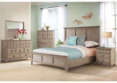 Image for Myra Natural Queen/Full Louver Bed w/Dresser and Mirror