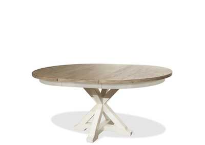 Image for Myra Natural/Paperwhite Round Dining Table w/18" Leaf