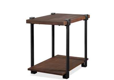 Image for Quinton Patina Wood/black Metal Rectangle End Table