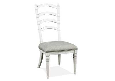 Image for Elizabeth Smokey White Upholstered Ladder-Back Side Chair 2in [Set of 2]