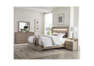 Image for Cascade Dovetail Upholstered King Bed w/ Dresser, Mirror