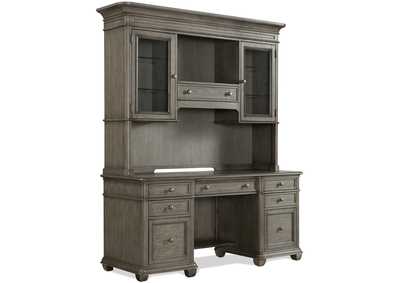 Image for Sloane Gray Wash Credenza Hutch