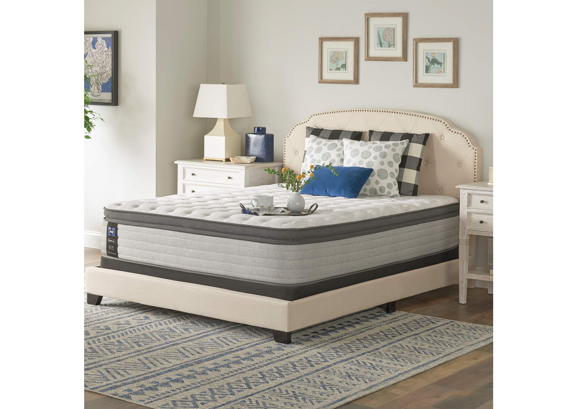 Summer Rose Euro Pillow Top Medium Split King / Cal King Mattress,Sealy