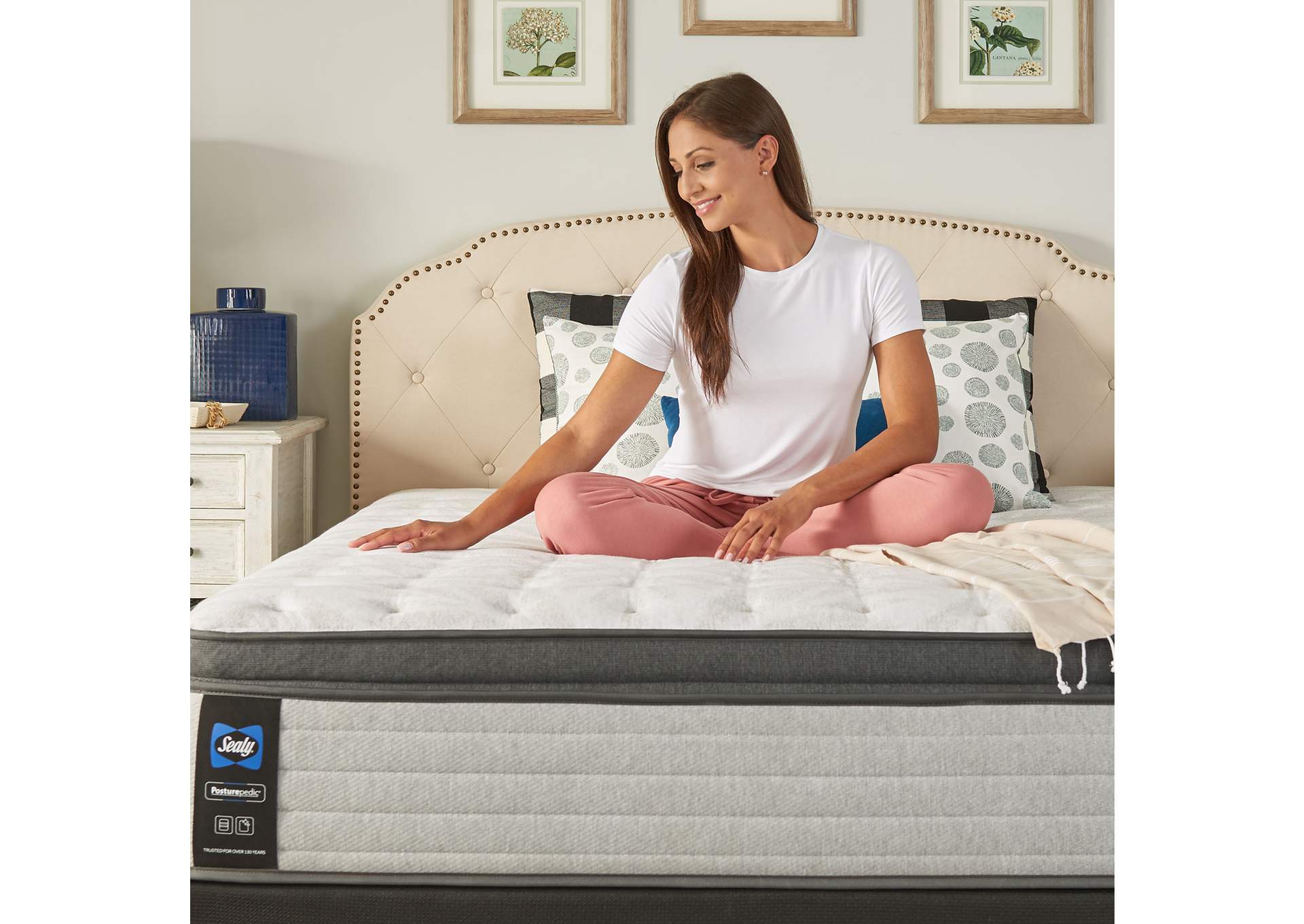 Summer Rose Soft Euro Pillow Top Full Mattress,Sealy