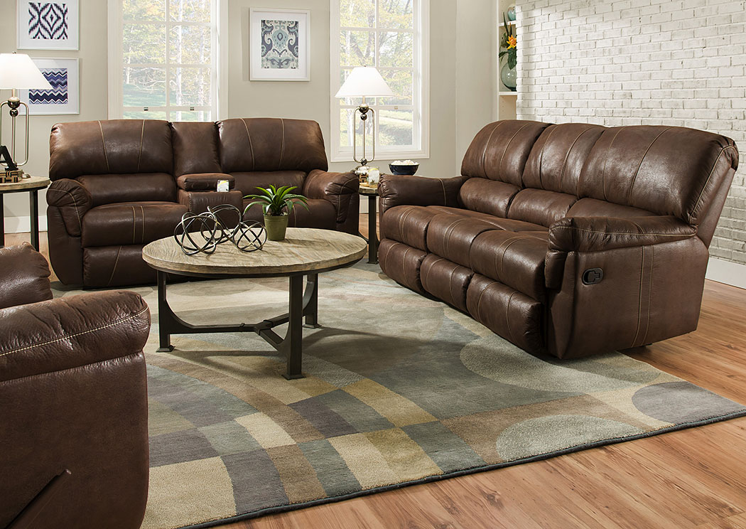 Renegade Mocha Double Motion Sofa and Loveseat,Simmons Upholstery