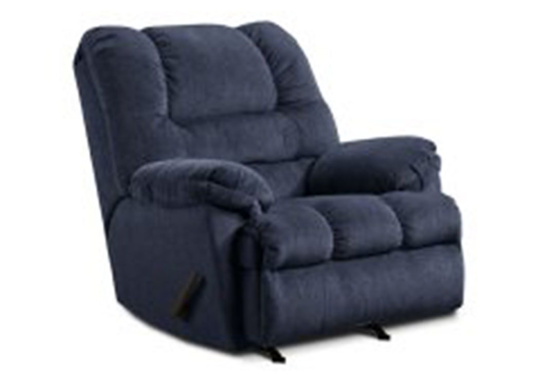 Zig Zag Blue Rocker Recliner,Simmons Upholstery