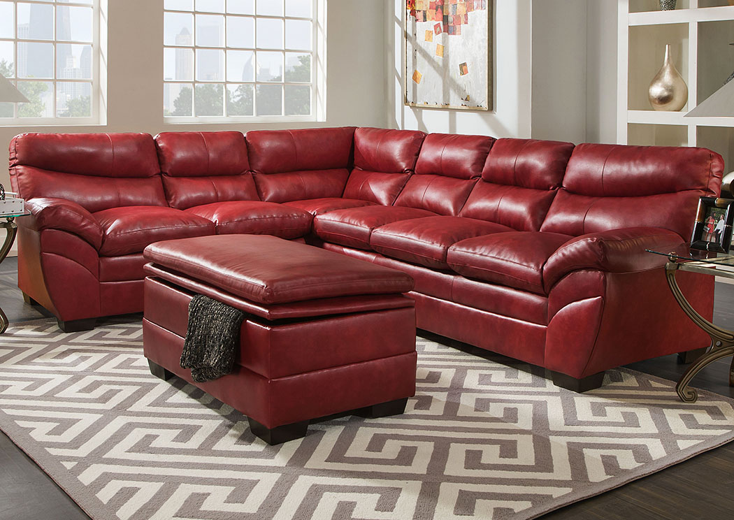 Soho Cardinal Bonded Leather Sectional,Simmons Upholstery