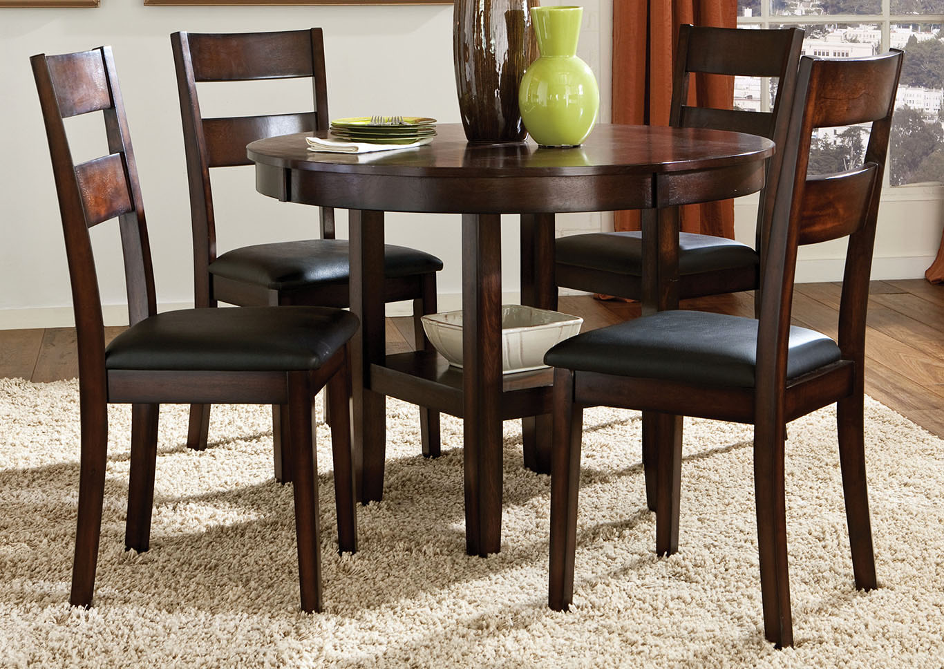 Pendwood Brown Dining Table w/4 Side Chair,Standard