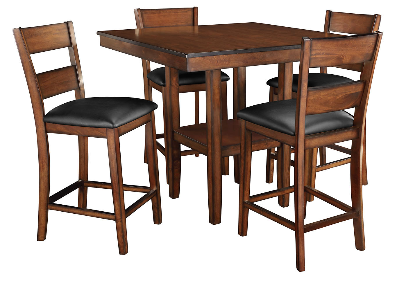 Pendwood Brown Counter Table w/4 Side Chair,Standard