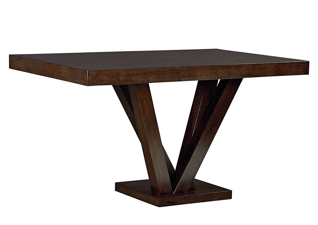 Couture Elegance Brown Rectangular Counter Table,Standard