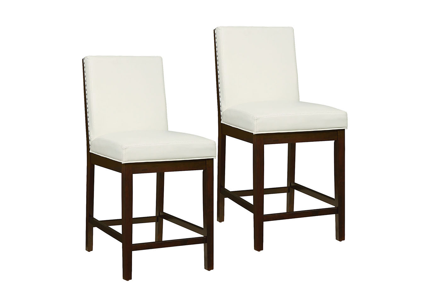 Couture Elegance White Counter Chair (Set of 2),Standard