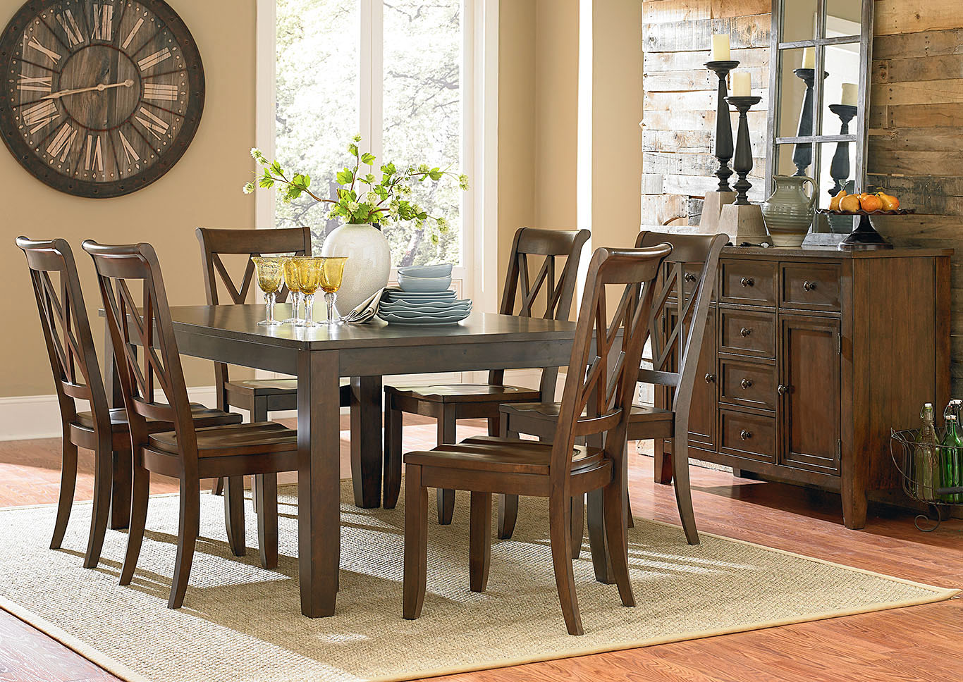 Vintage Brown Rectangular Dining Table,Standard