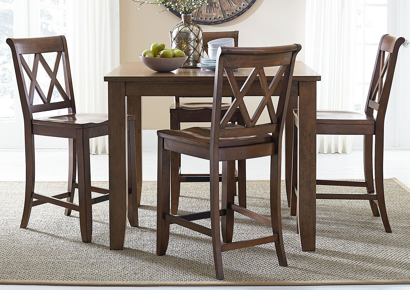 Vintage Brown Square Counter Table,Standard