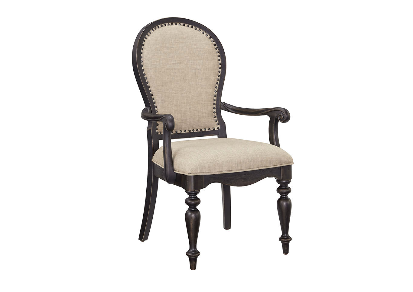 Cambria Black Upholstered Arm Chair,Standard