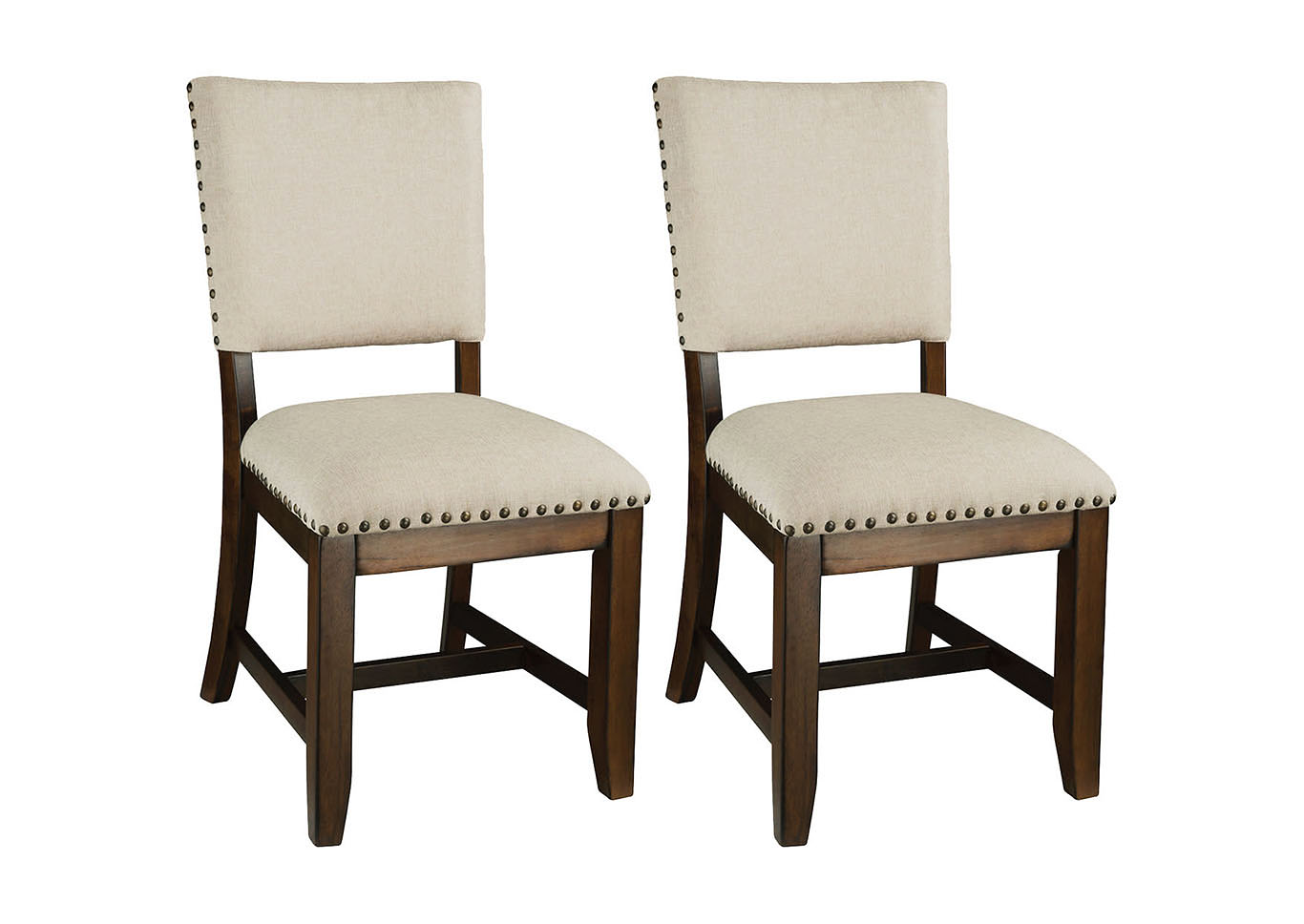 Omaha Brown/White Upholstered Side Chair (Set of 2),Standard