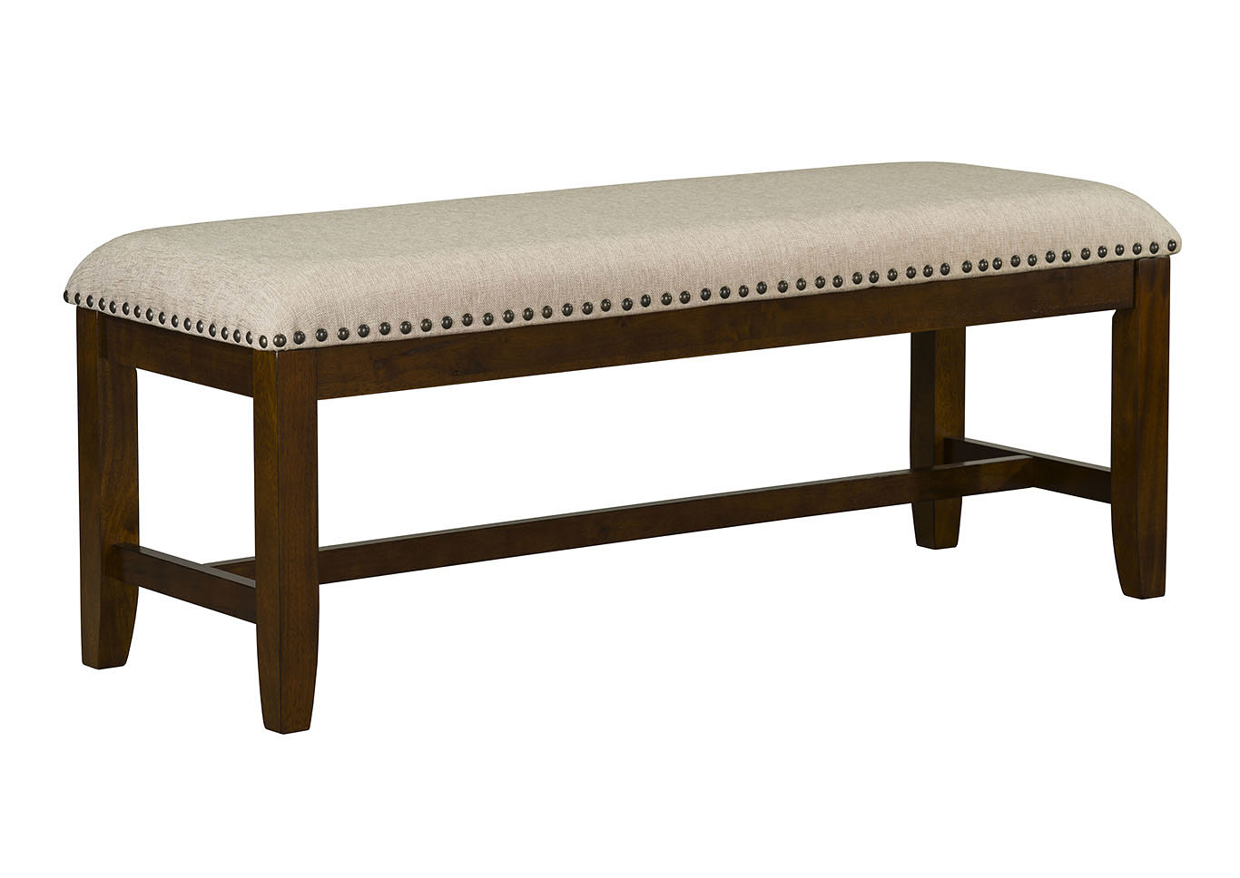 Omaha Brown/White Upholstered Bench,Standard