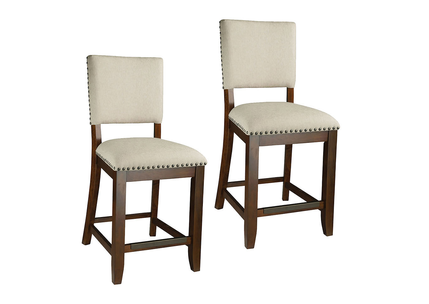 Omaha Brown/White Uphosltered Bar Stool (Set of 2),Standard