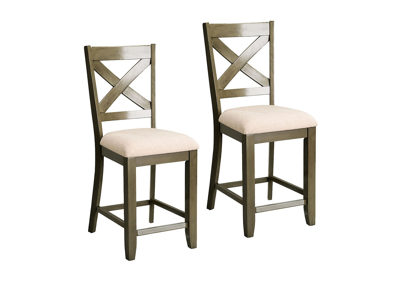 Omaha Gray Bar Stool (Set of 2),Standard