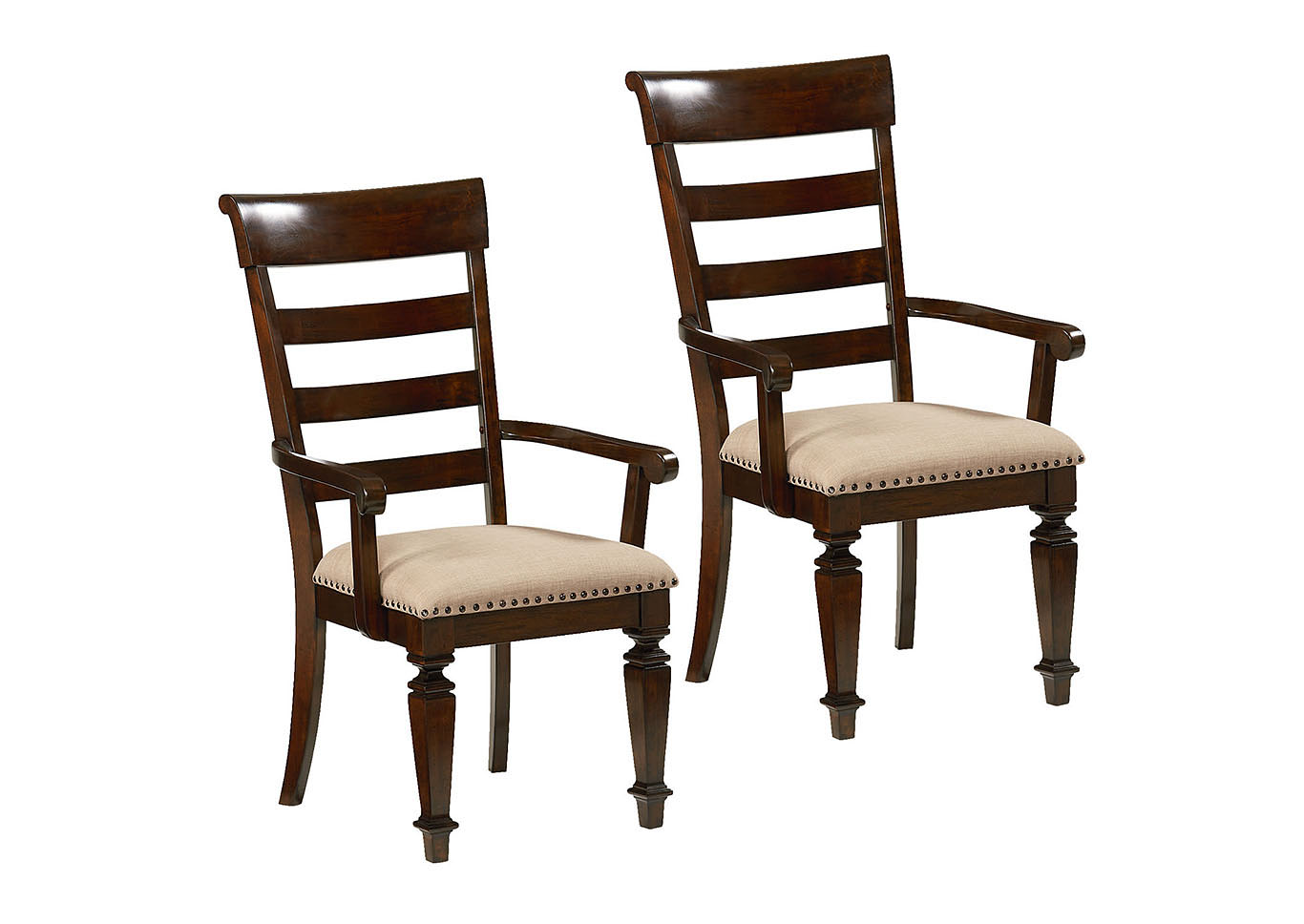 Charleston Brown Upholstered Arm Chair (Set of 2),Standard