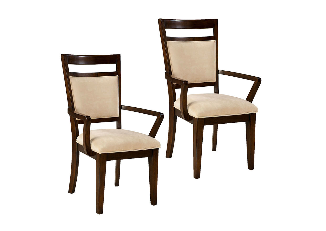 Avion Brown Upholstered Arm Chair (Set of 2),Standard