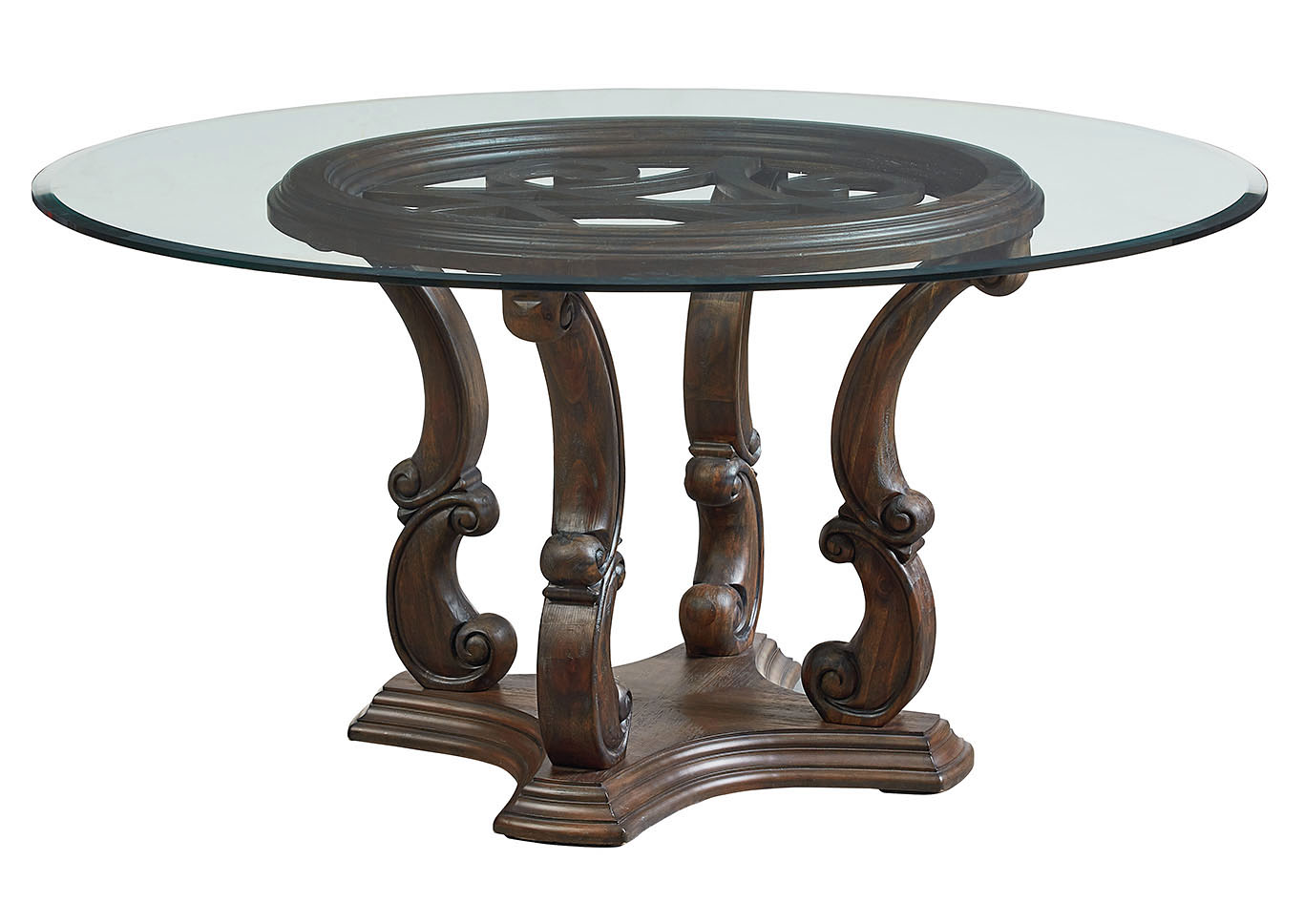 Parliament Brown Round Dining Table,Standard