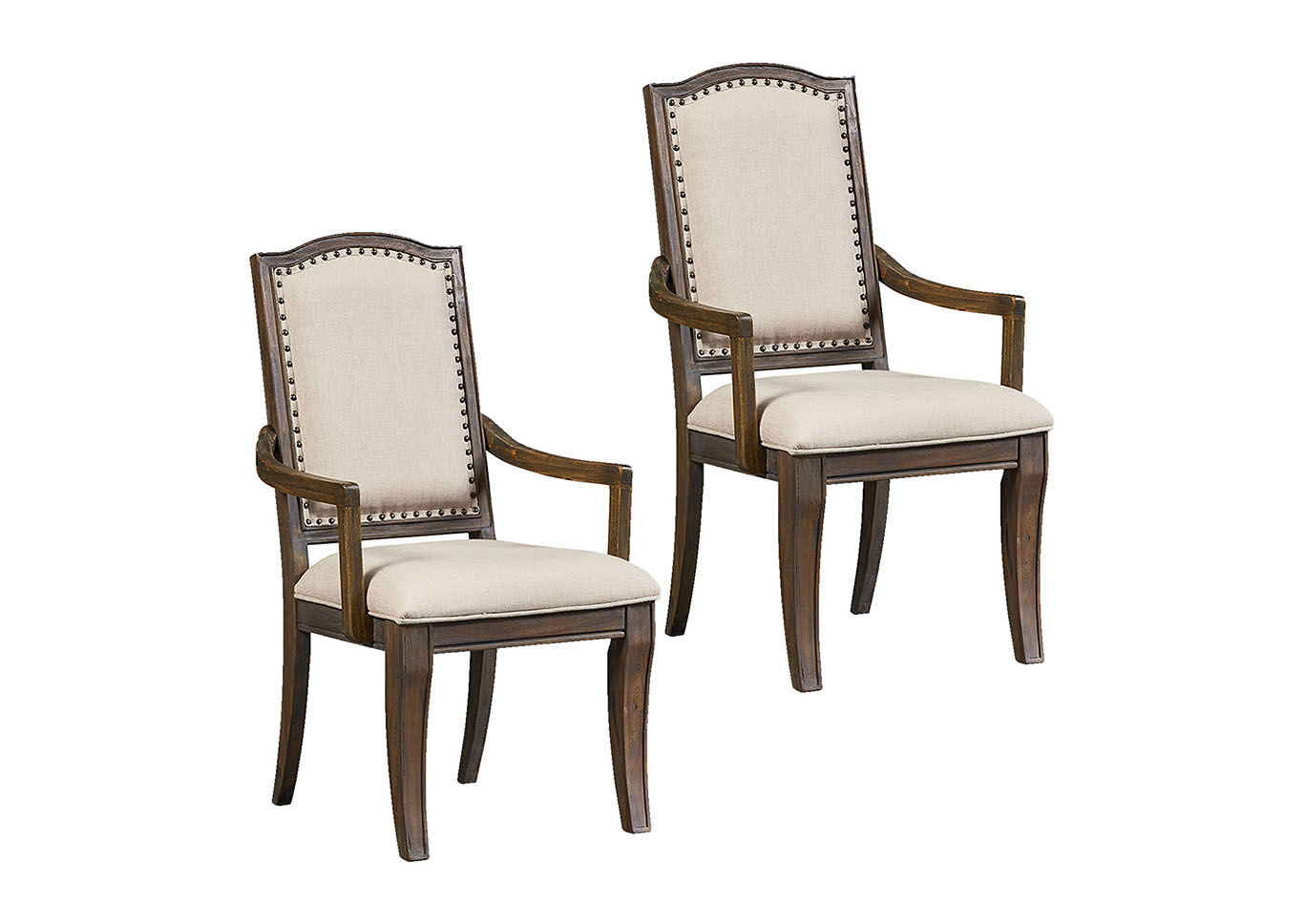 Parliament Brown Upholstered Arm Chair (Set of 2),Standard