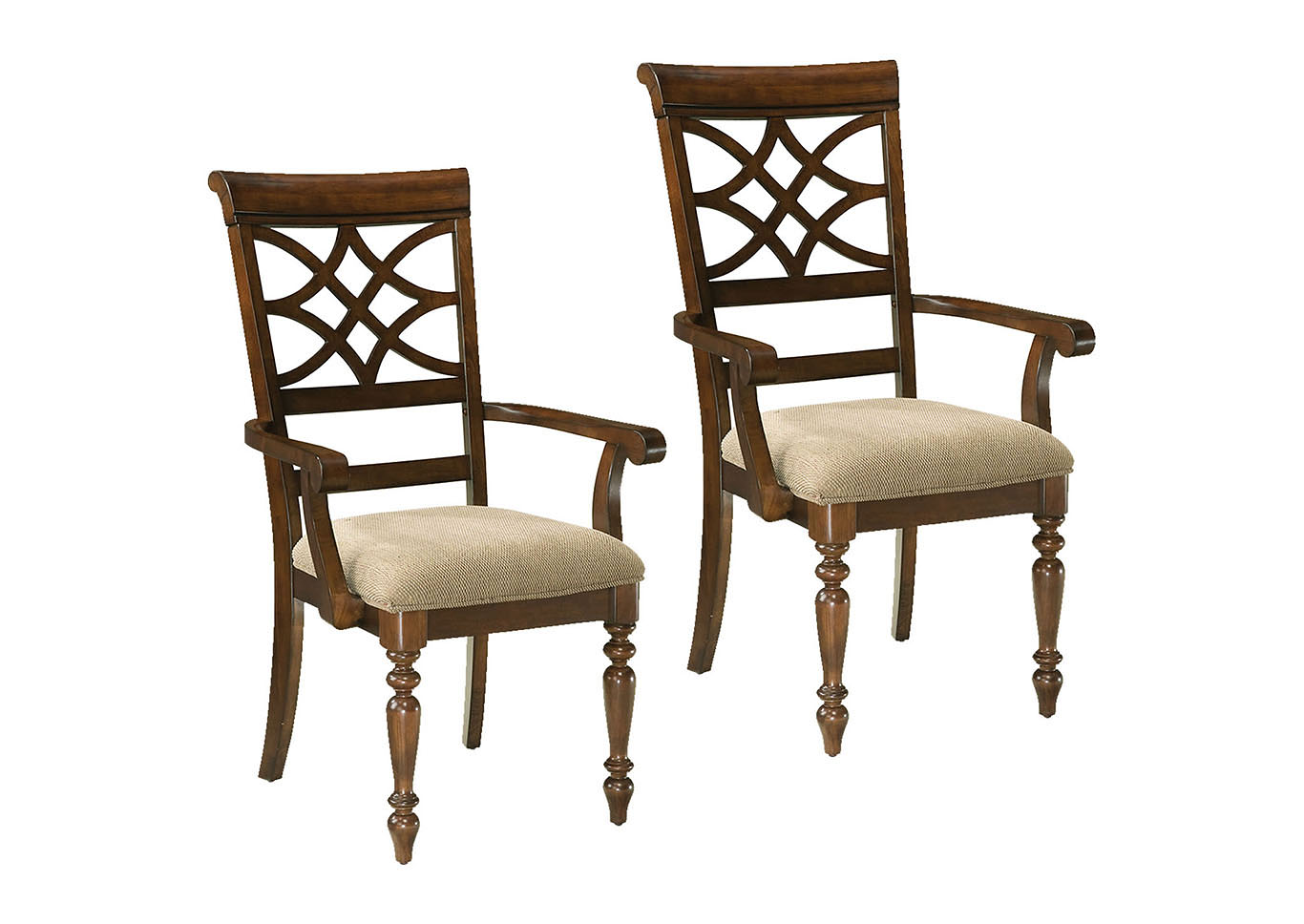 Woodmont Brown Upholstered Arm Chair (Set of 2),Standard