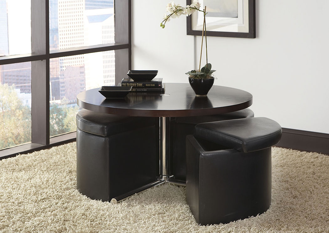 Cosmo Wood Occasional Table w/4 Ottoman,Standard