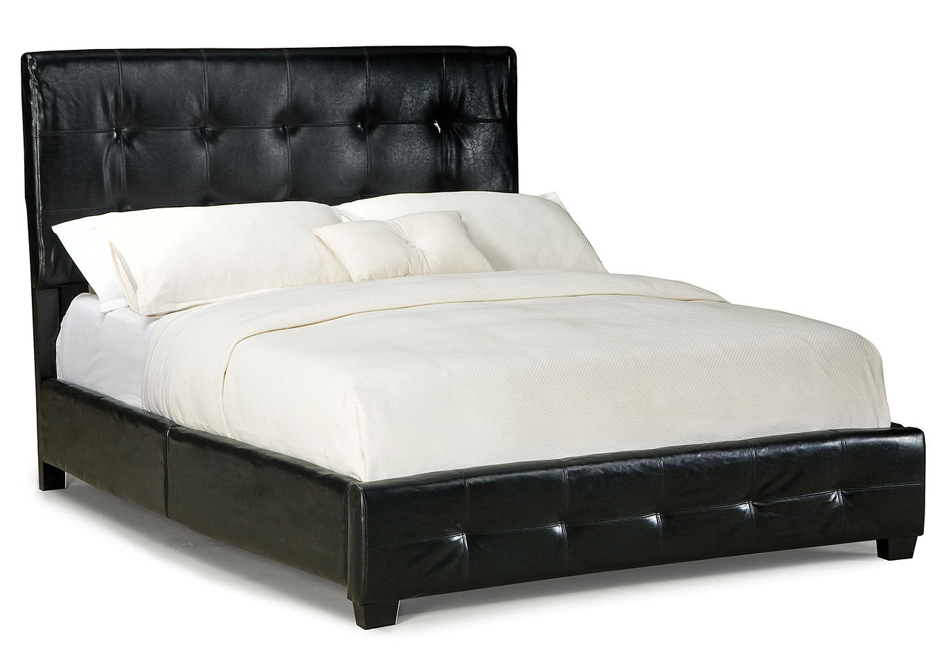 Madison Square Black Queen Upholstered Platform Bed,Standard