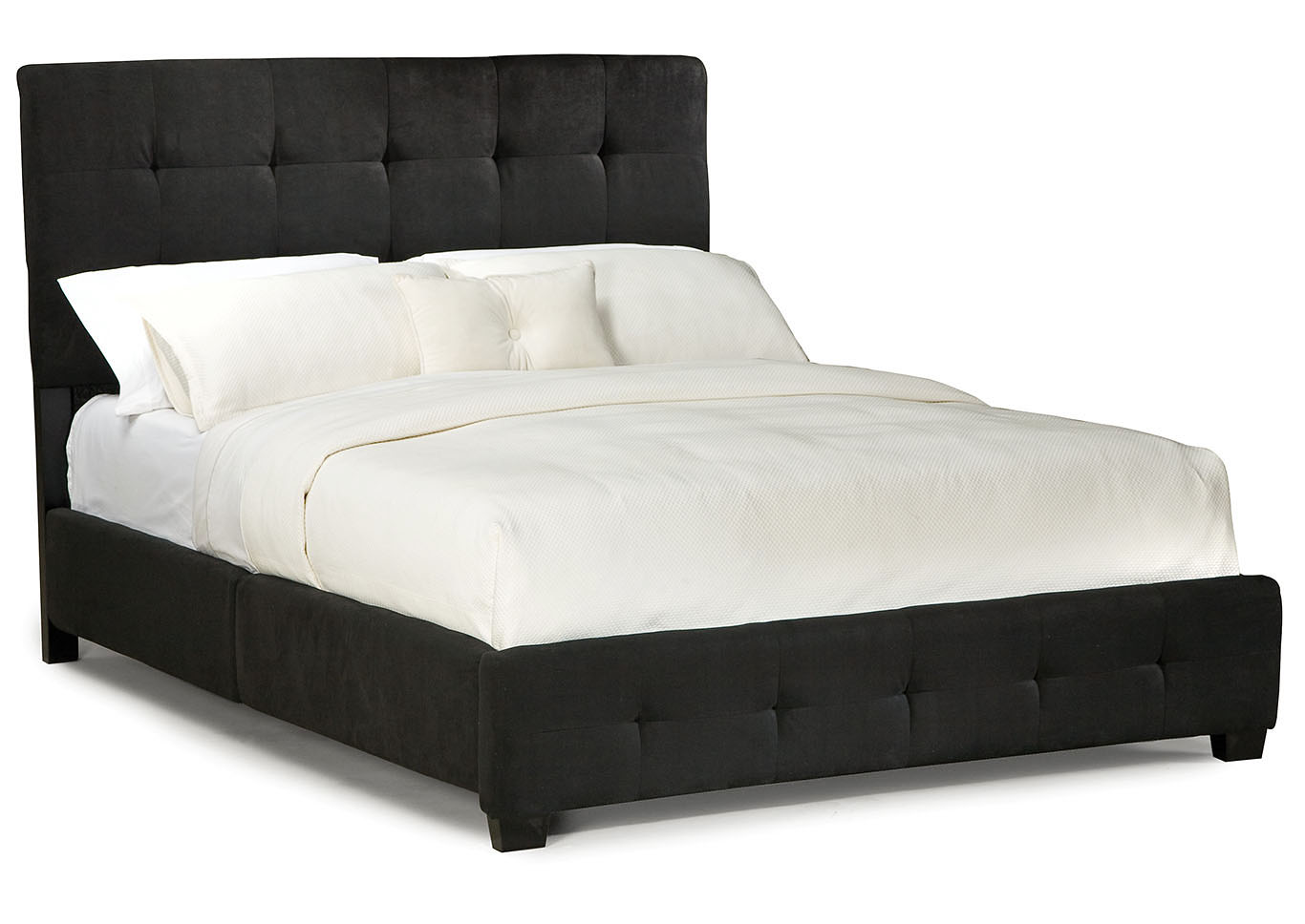 Madison Square Black Queen Upholstered Platform Bed,Standard