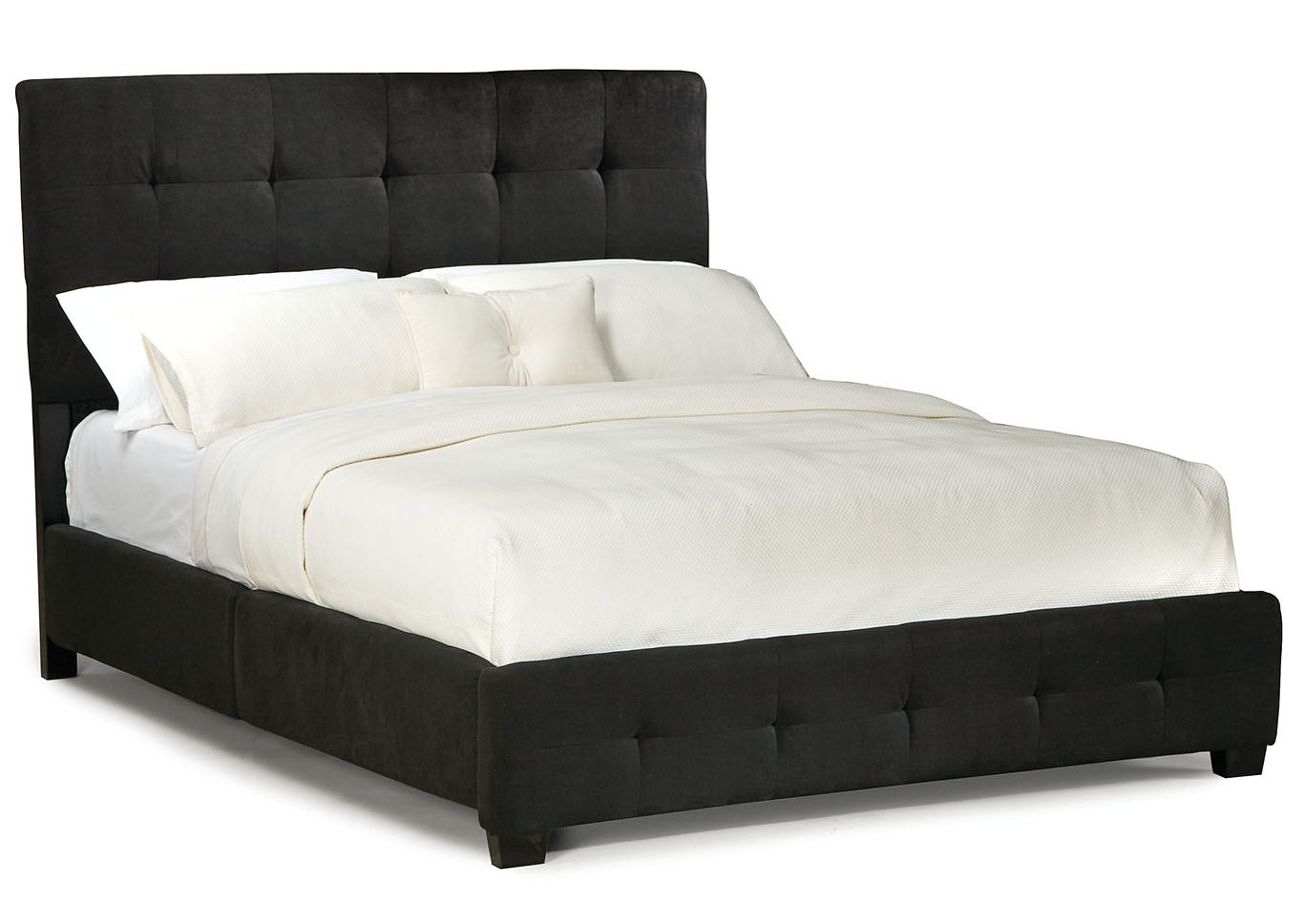 Madison Square Black King Upholstered Platform Bed,Standard
